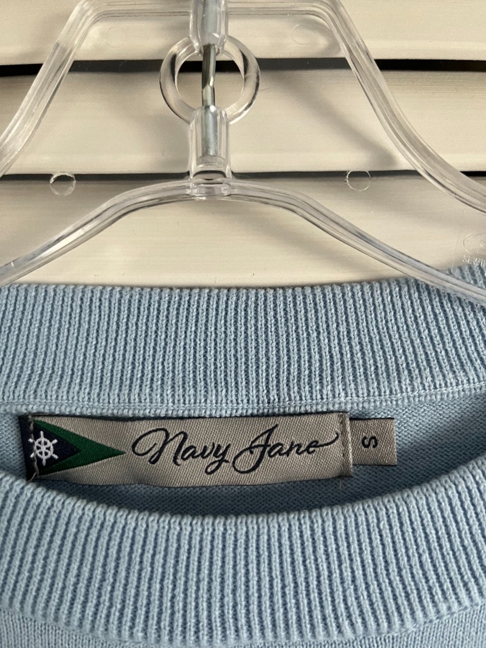 Navy Jane American Flag Sweater Light Blue women’s small - Picture 3 of 9